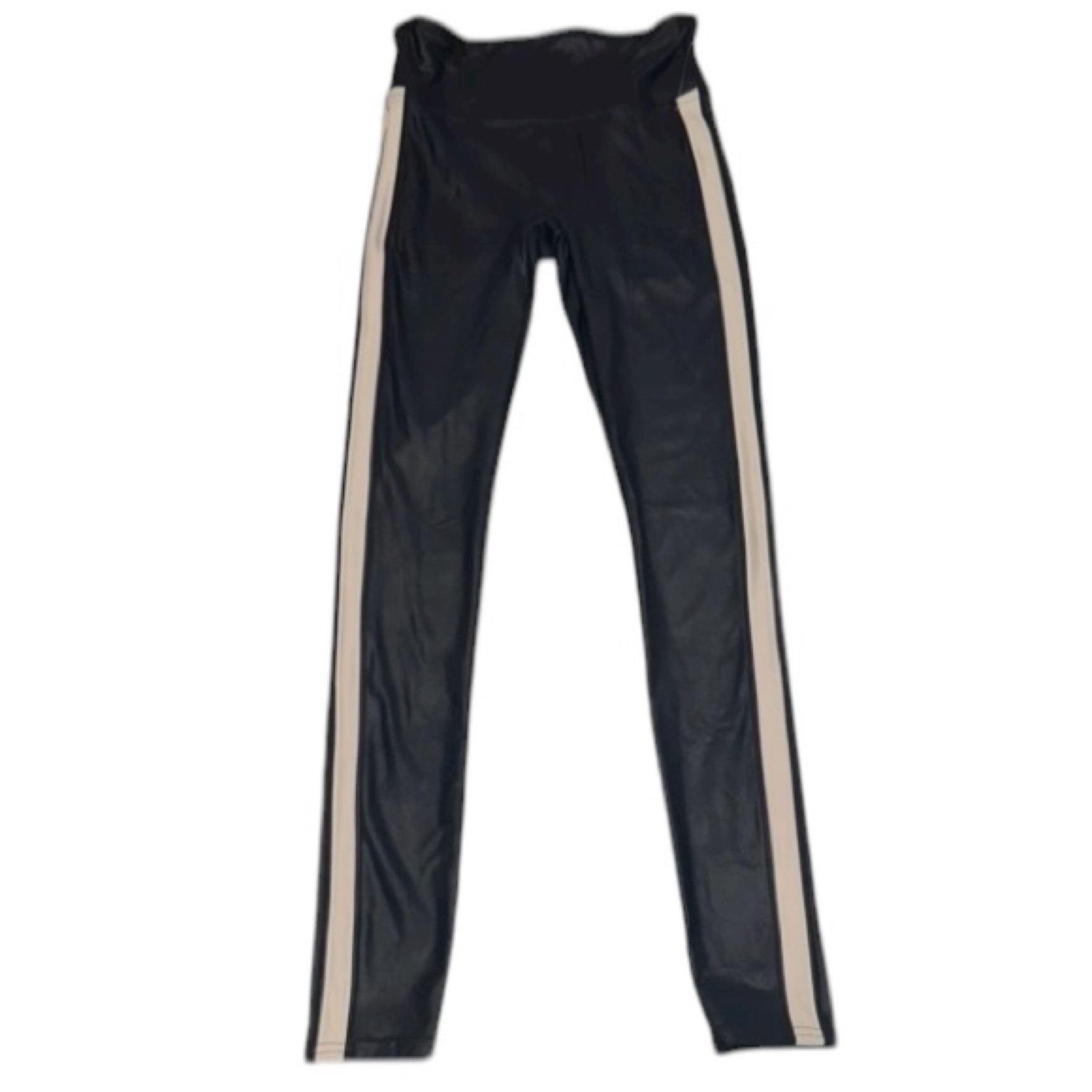 Nwot Spanx Faux Leather Track Stripe Leggings Xs